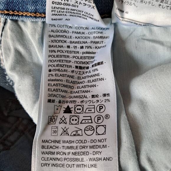 Levi's 711 Mid Wash Skinny Denim Jeans - Waist 29 - Picture 8 of 9